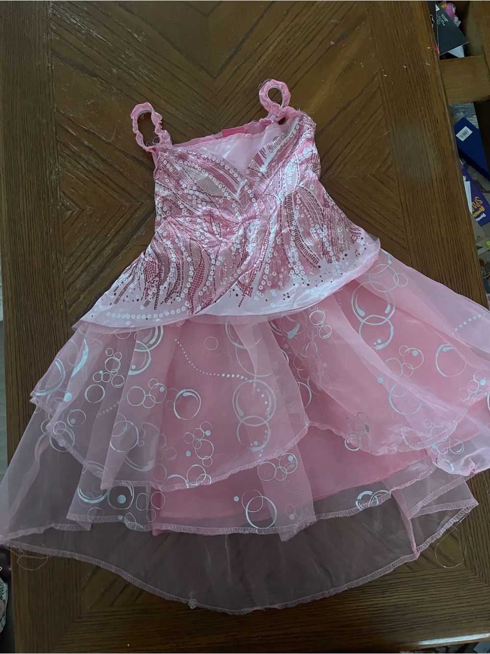 Glinda Pink Sequin Bubble Tulle Halloween Costume Dress